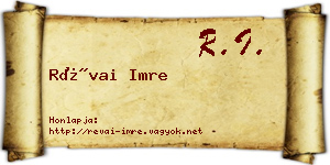 Révai Imre névjegykártya